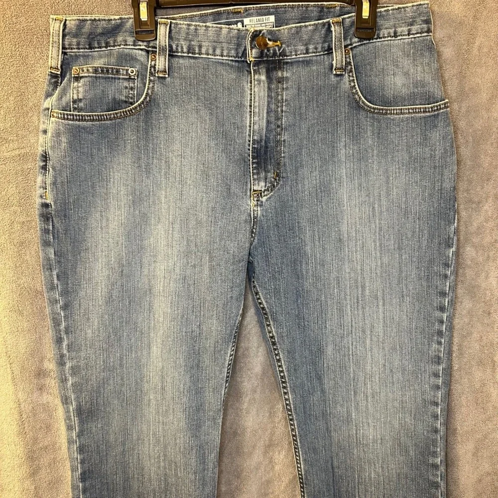 Carhartt Mens 38x30 Rugged Flex Relaxed Fit Jeans Light Wash Denim Stetch